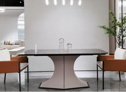 Dining table from natural wood stylish dining table white table in a modern style